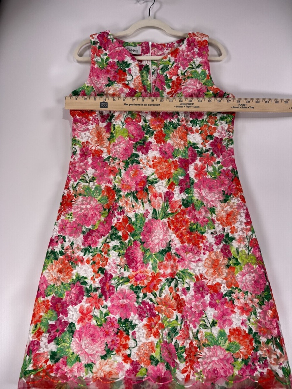 Sara Campbell Shift Dress Scalloped Sleeveless Floral Lace Pink Size 10 - Picture 8 of 13